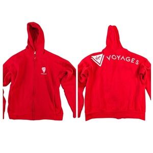 Virgin Voyages Hoodie Jacket Womens S Red Full Zip Cruise Vacation Lounge Travel